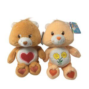 Vintage Care Bears Lot of 2 Friend Bear and Tenderheart Bear 6" Plush 2003